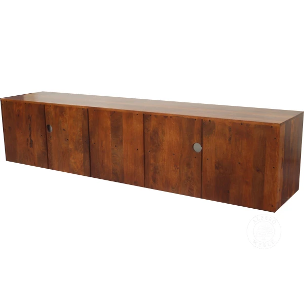 Długa komoda drewniana RTV z szufladami wykonana na wymiar