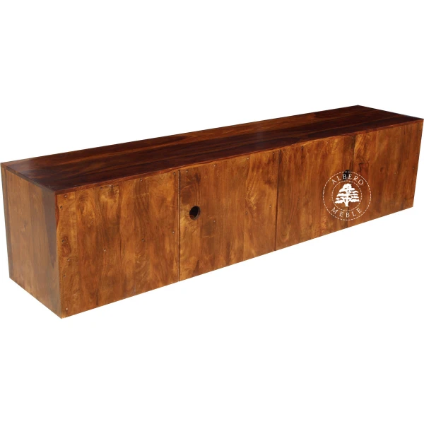 Długa komoda drewniana RTV z szufladami wykonana na wymiar