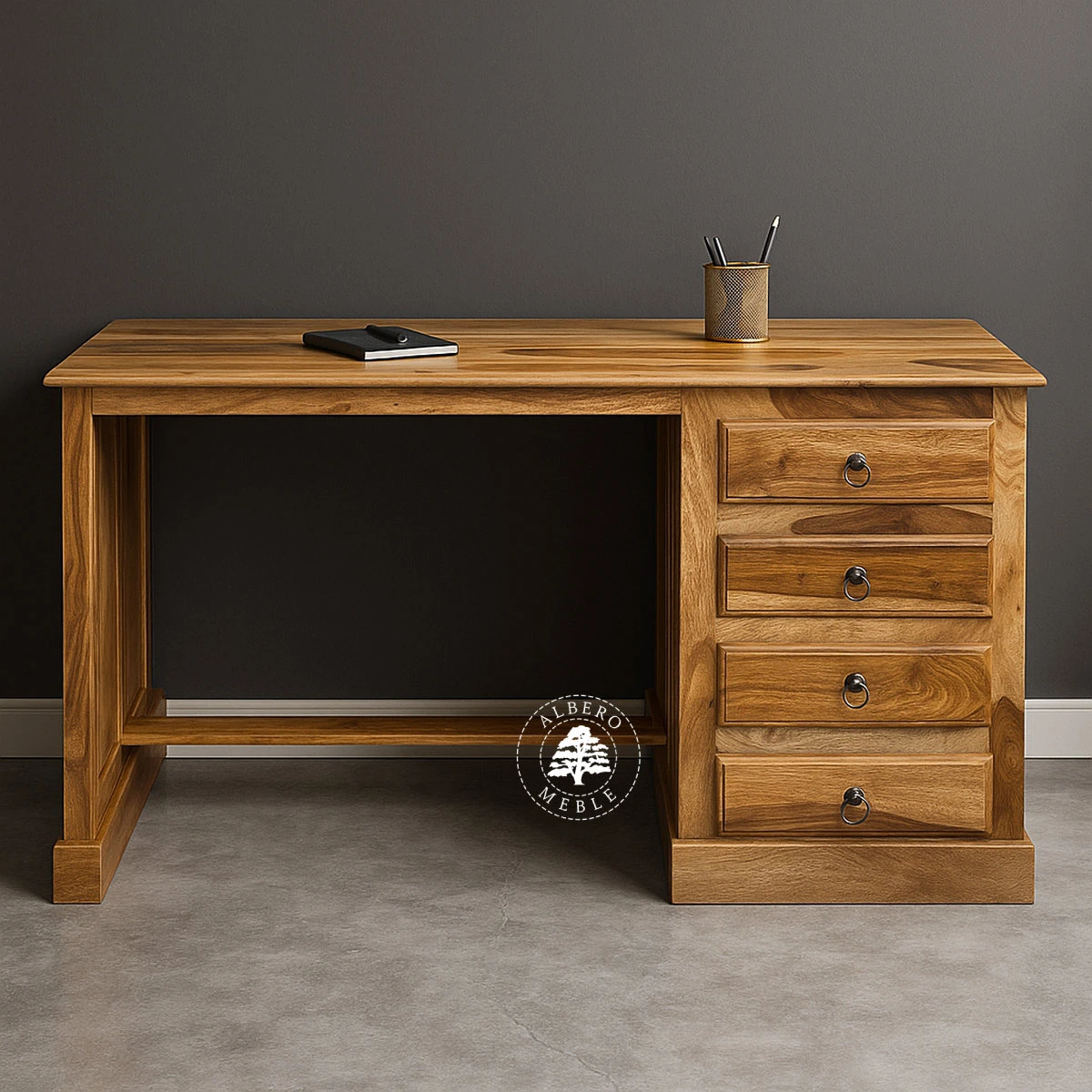 Tradycyjne biurko z drewna litego
