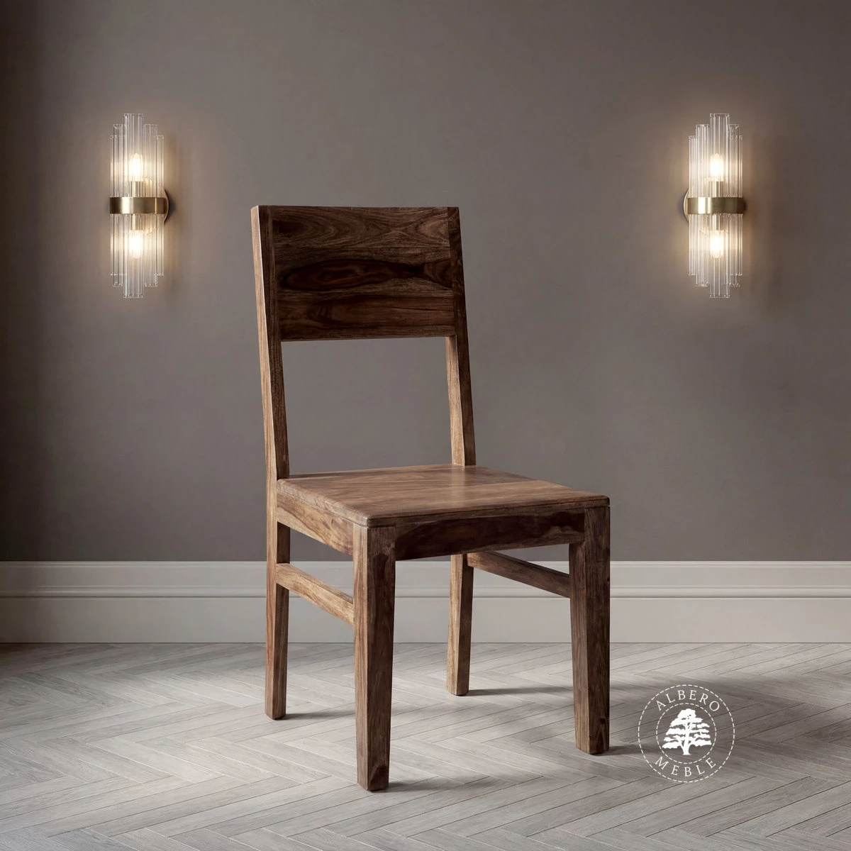 Krzesło City z litego drewna palisandrowego