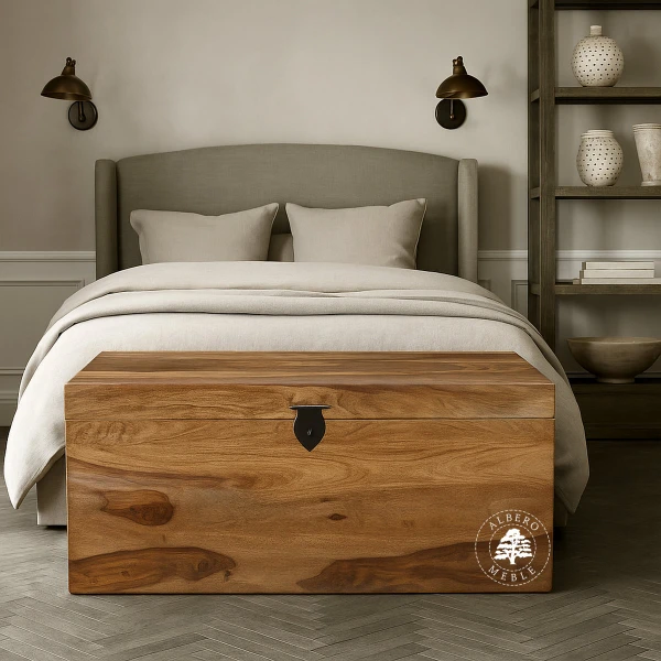 Nowoczesna skrzynia z litego drewna