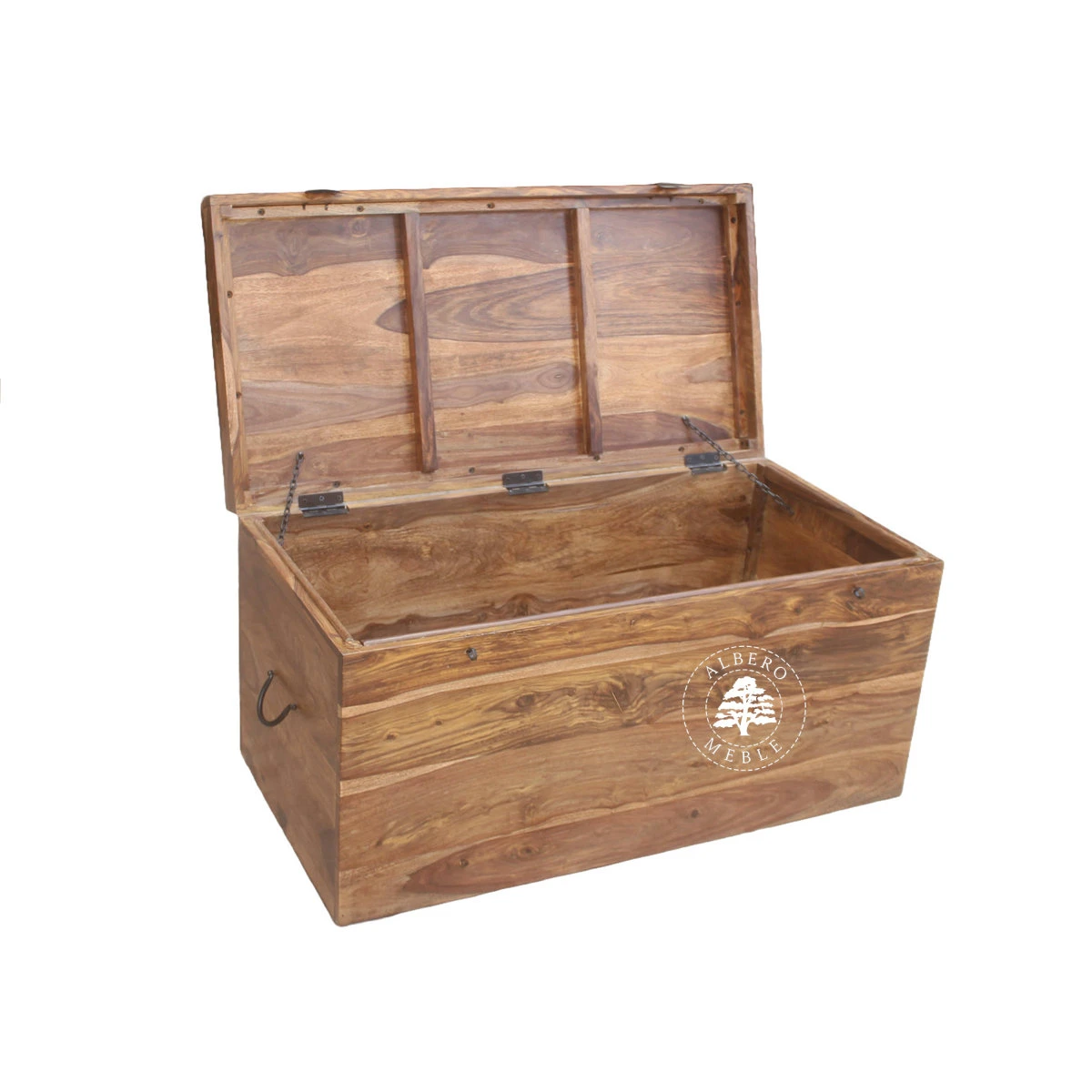 Nowoczesna skrzynia z litego drewna