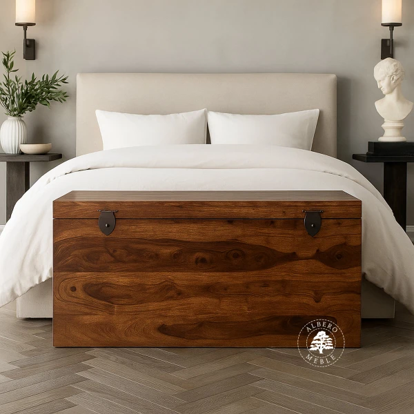 Nowoczesna skrzynia z litego drewna