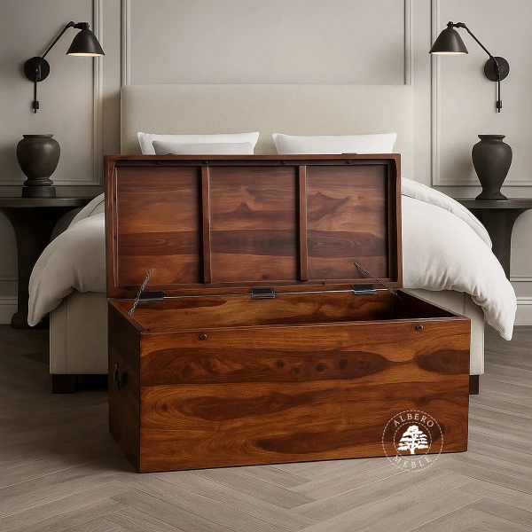 Nowoczesna skrzynia z litego drewna