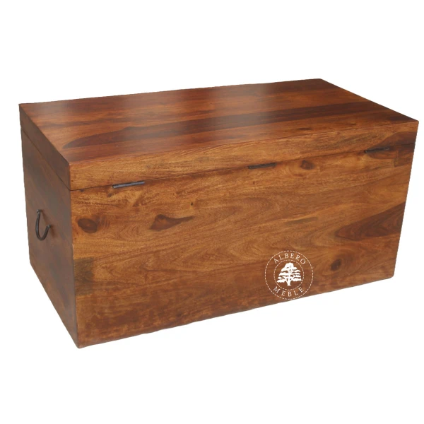 Nowoczesna skrzynia z litego drewna