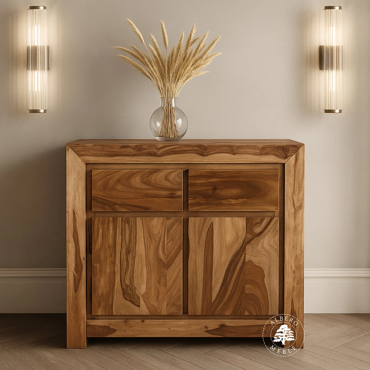 Mała nowoczesna komoda drewniana z szafką