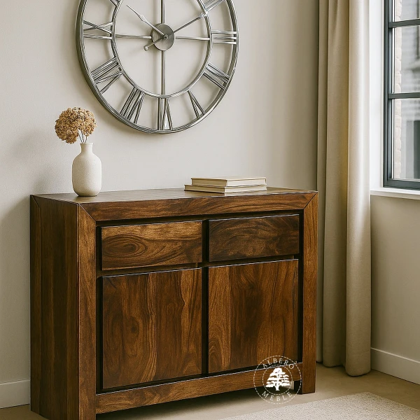 Mała nowoczesna komoda drewniana z szafką