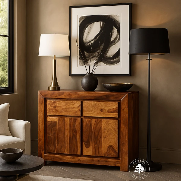 Mała nowoczesna komoda drewniana z szafką