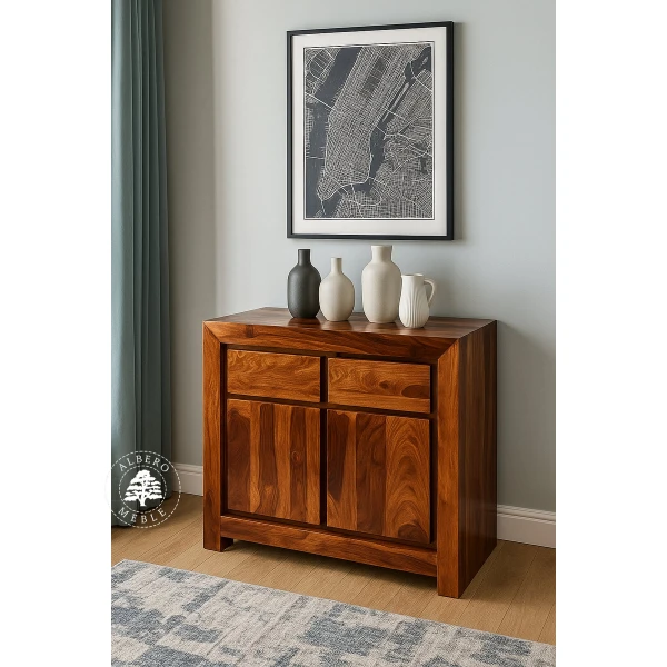 Mała nowoczesna komoda drewniana z szafką