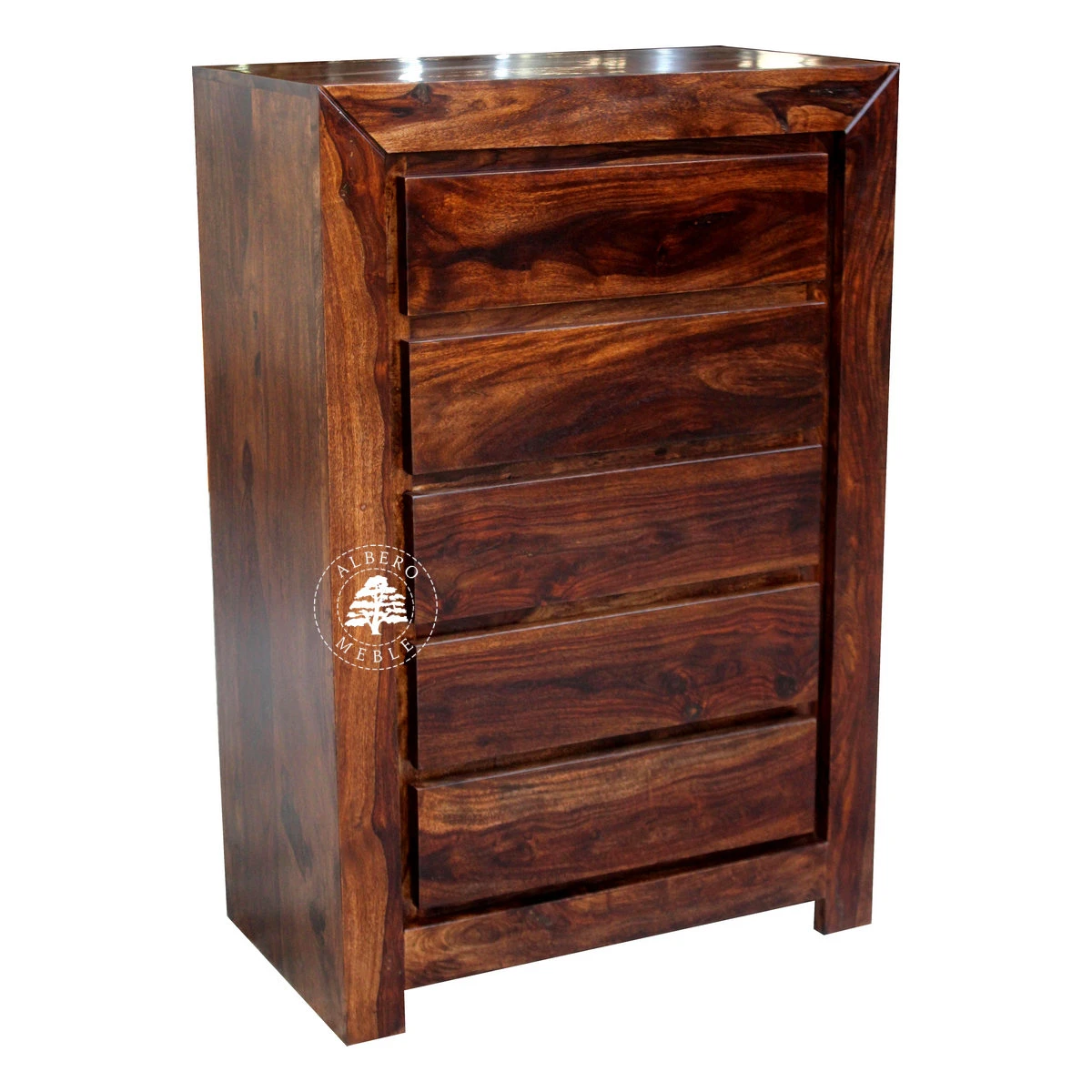 Wysoka i wąska szafka drewniana