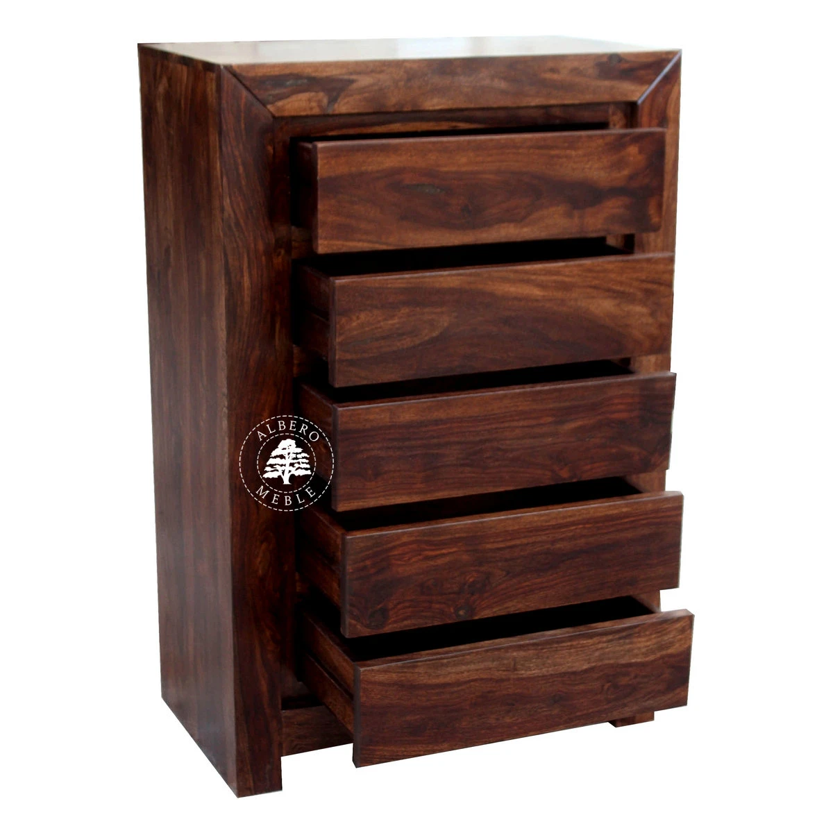 Wysoka i wąska szafka drewniana