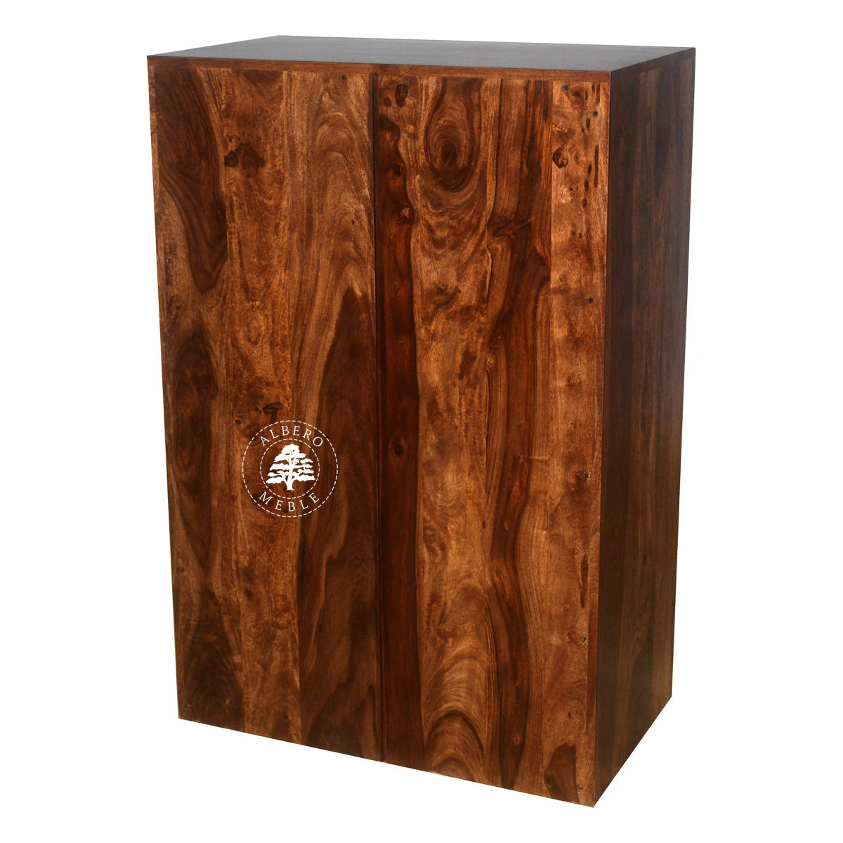 Wysoka i wąska szafka drewniana