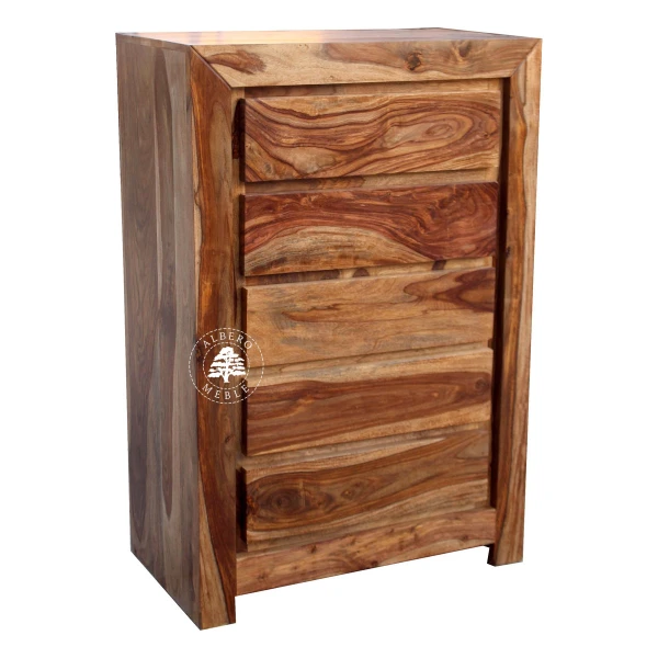 Wysoka i wąska szafka drewniana