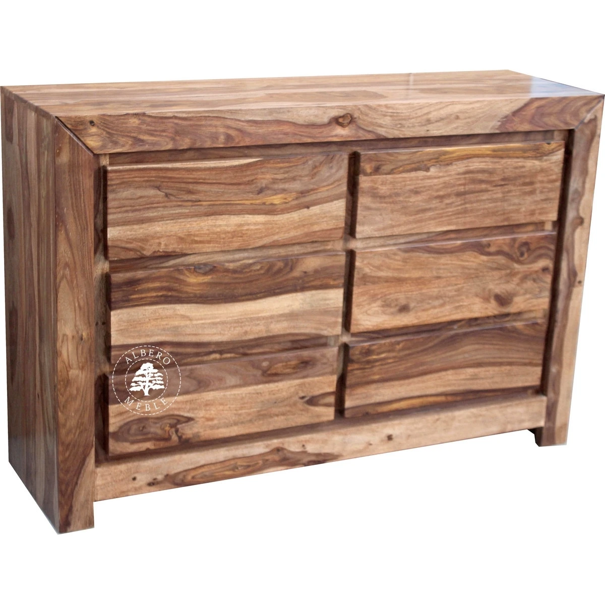 Nowoczesna komoda drewniana Goa z sześcioma szufladami