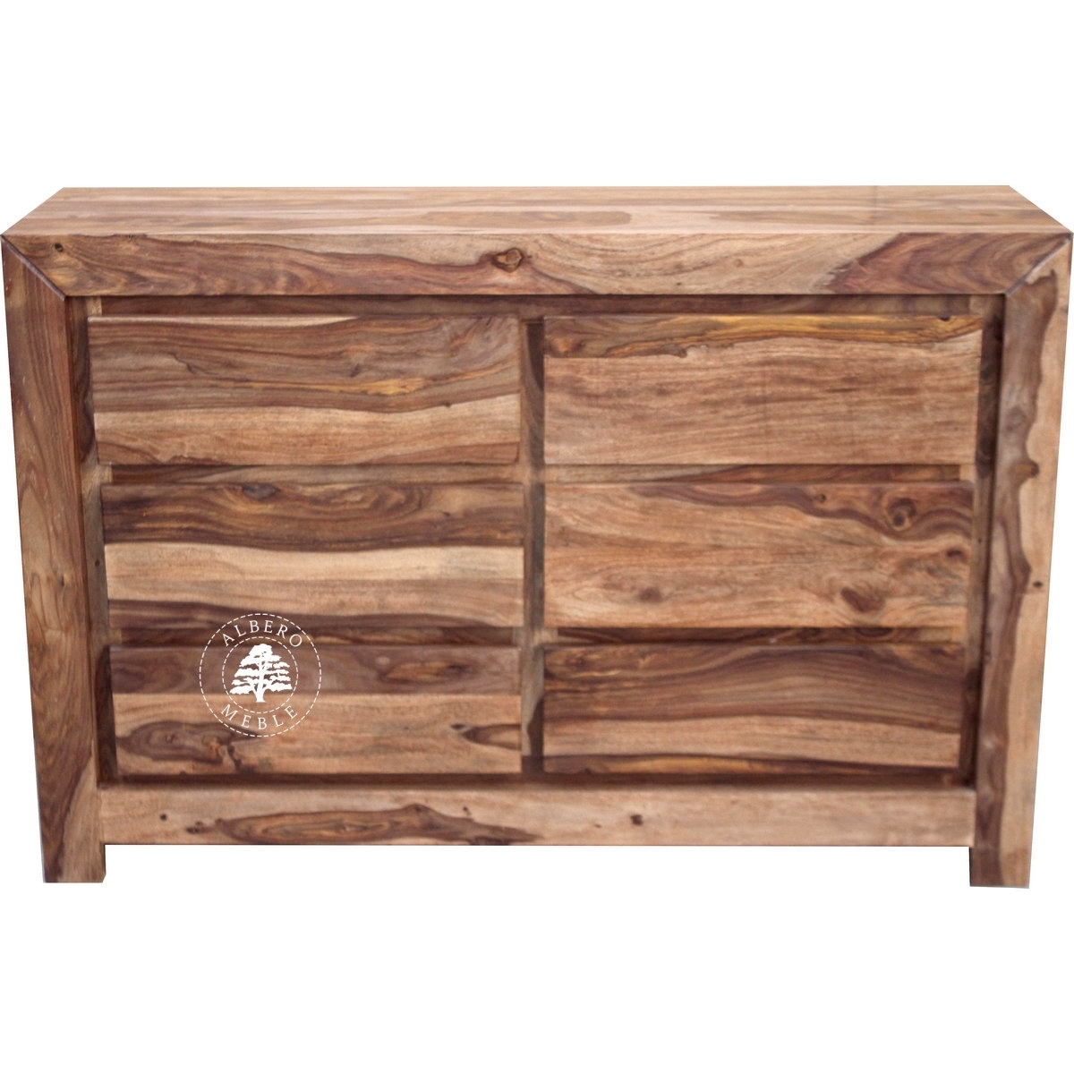 Nowoczesna komoda drewniana Goa z sześcioma szufladami