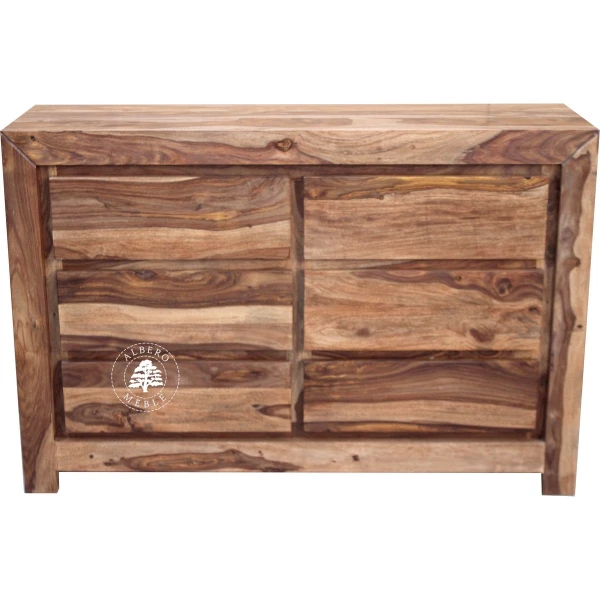 Nowoczesna komoda drewniana Goa z sześcioma szufladami