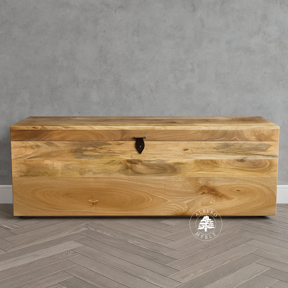 Drewniana skrzynia z litego palisandru