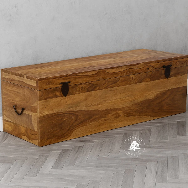 Drewniana skrzynia z litego palisandru