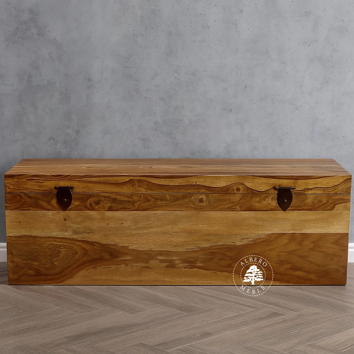 Drewniana skrzynia z litego palisandru