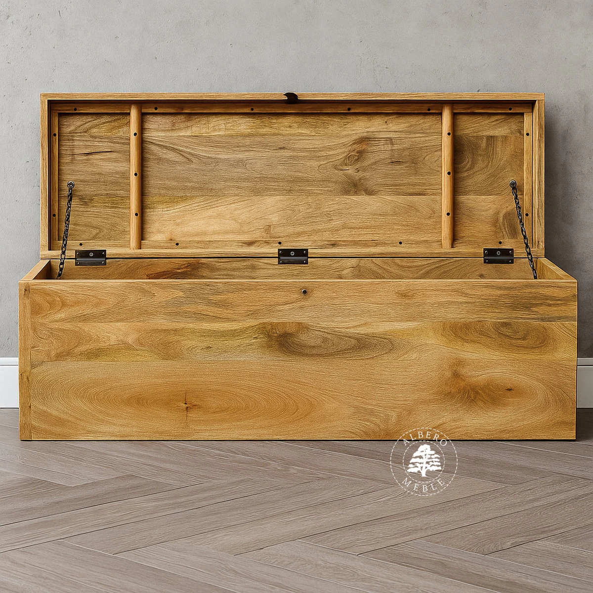 Drewniana skrzynia z litego palisandru