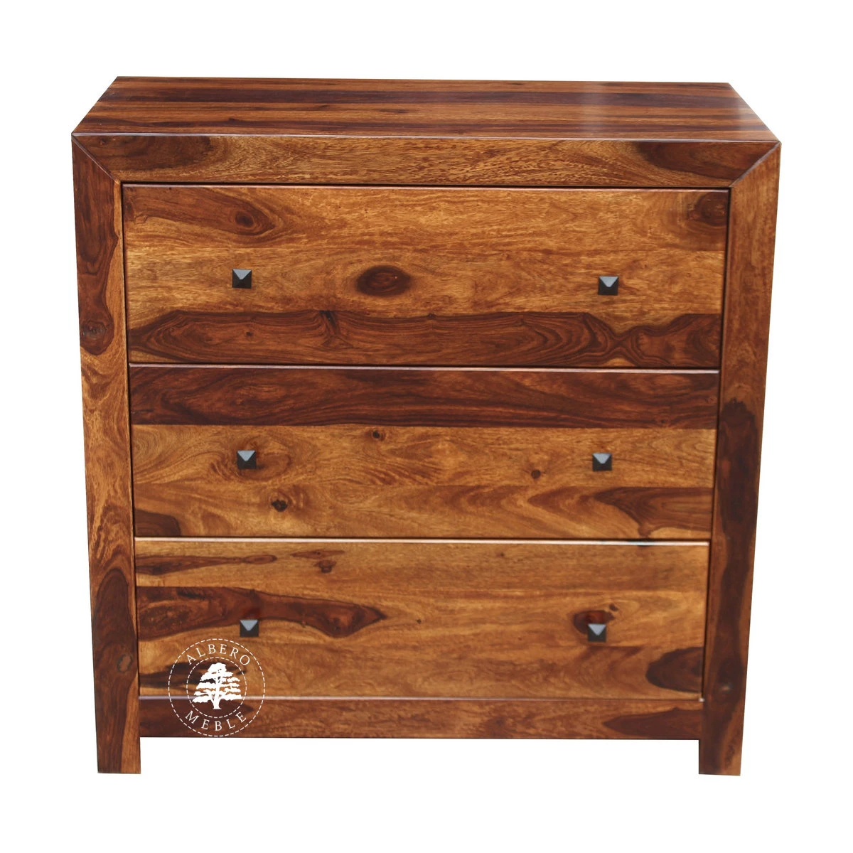 Komoda drewniana modern cube  z trzema pojemnym szufladami