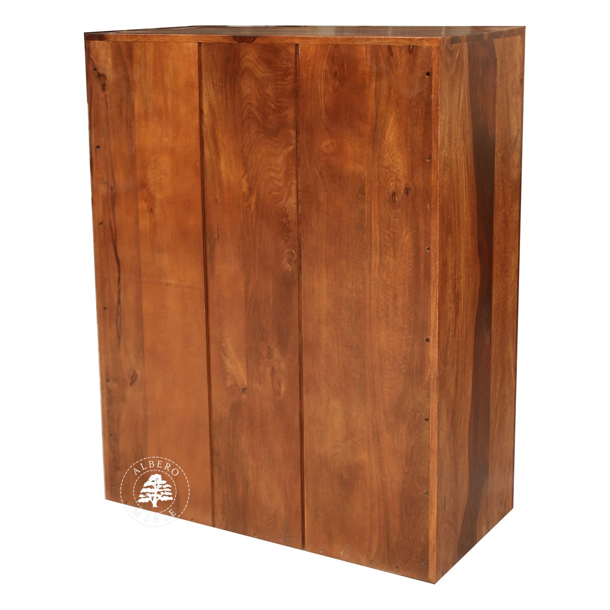 Wysoka komoda z drewna z pięcioma szufladami