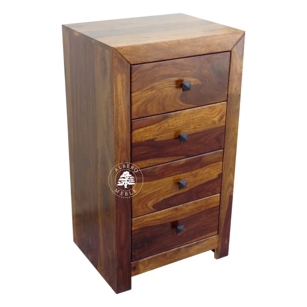 Wąska komoda drewniana z szufladami CUBE