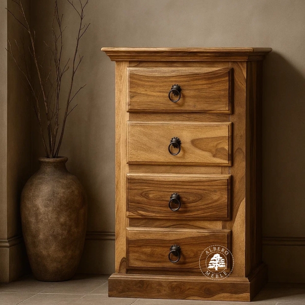 Mała komoda drewniana z szufladami do przedpokoju