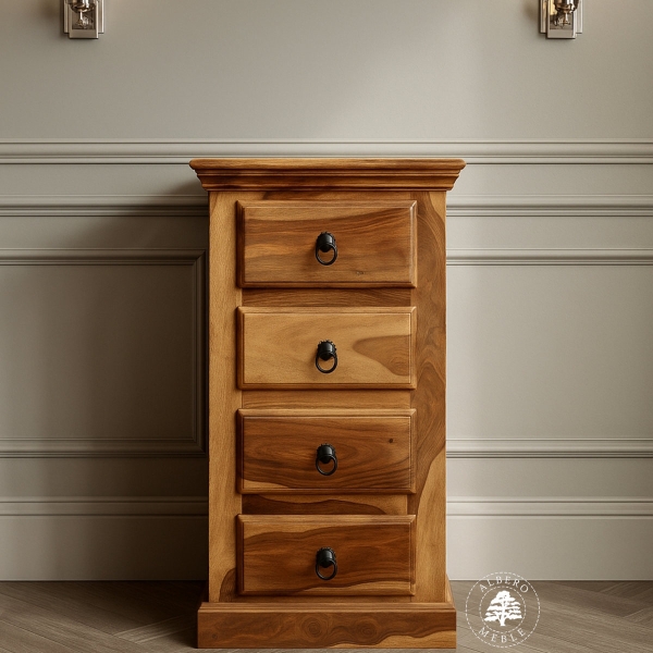 Mała komoda drewniana z szufladami do przedpokoju