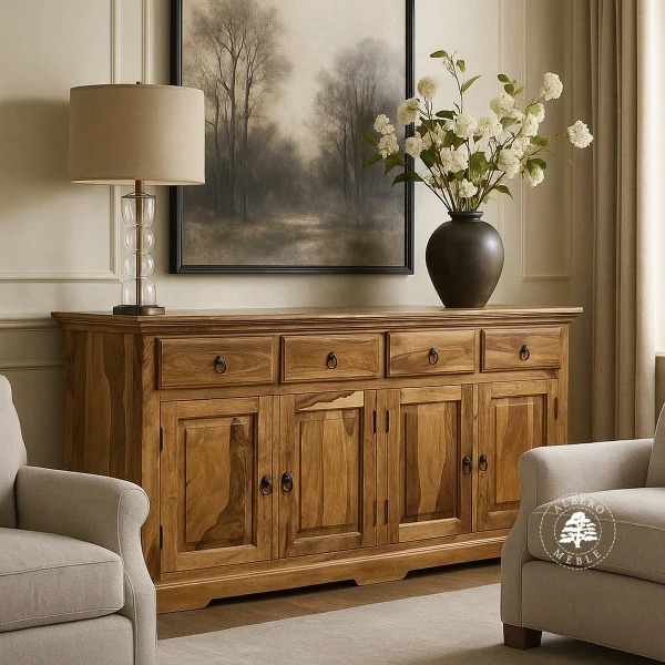 Kolonialna komoda z litego drewna