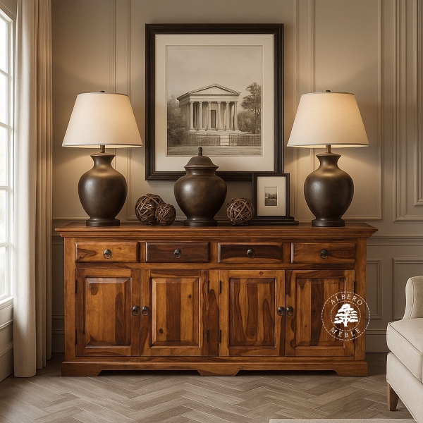 Kolonialna komoda z litego drewna