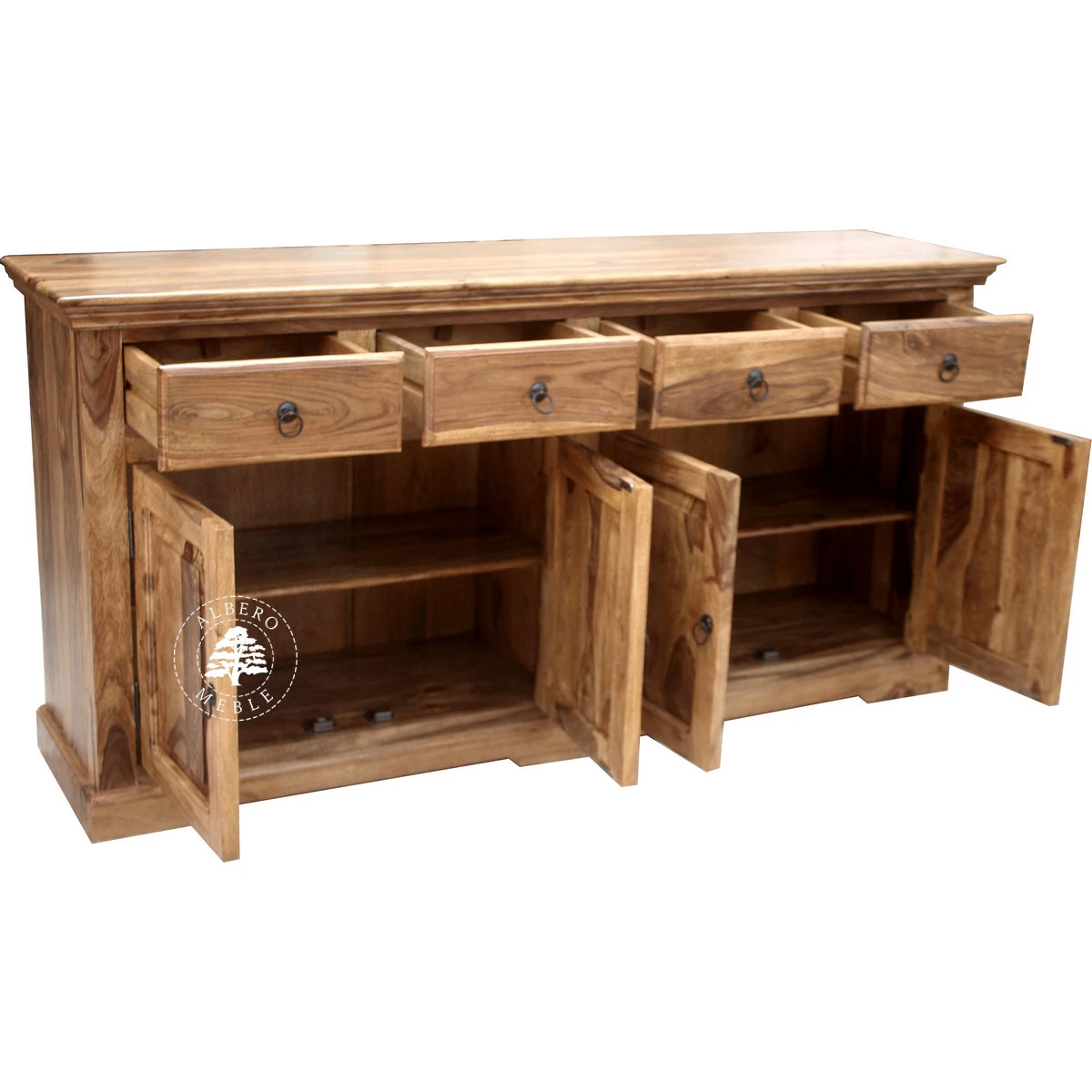 Kolonialna komoda z litego drewna