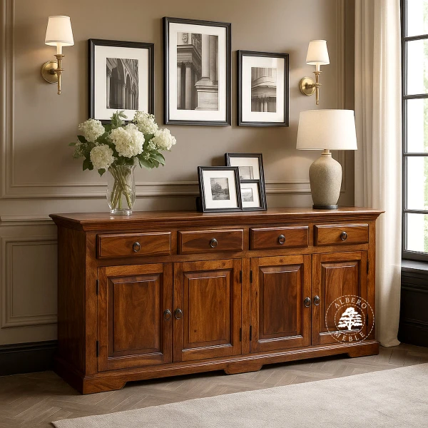 Kolonialna komoda z litego drewna