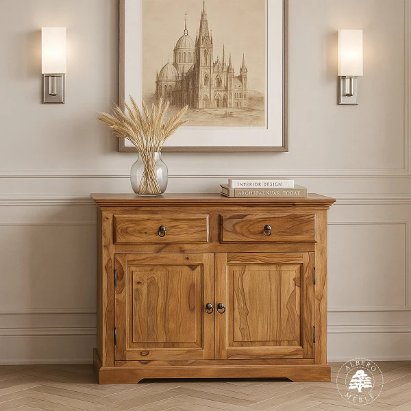 Tradycyjna komoda drewniana dwudrzwiowa