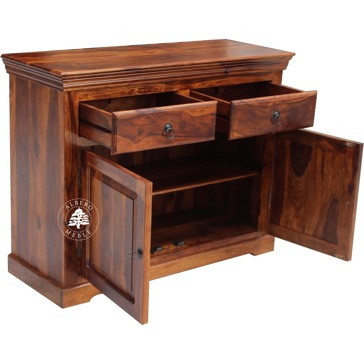 Tradycyjna komoda drewniana dwudrzwiowa