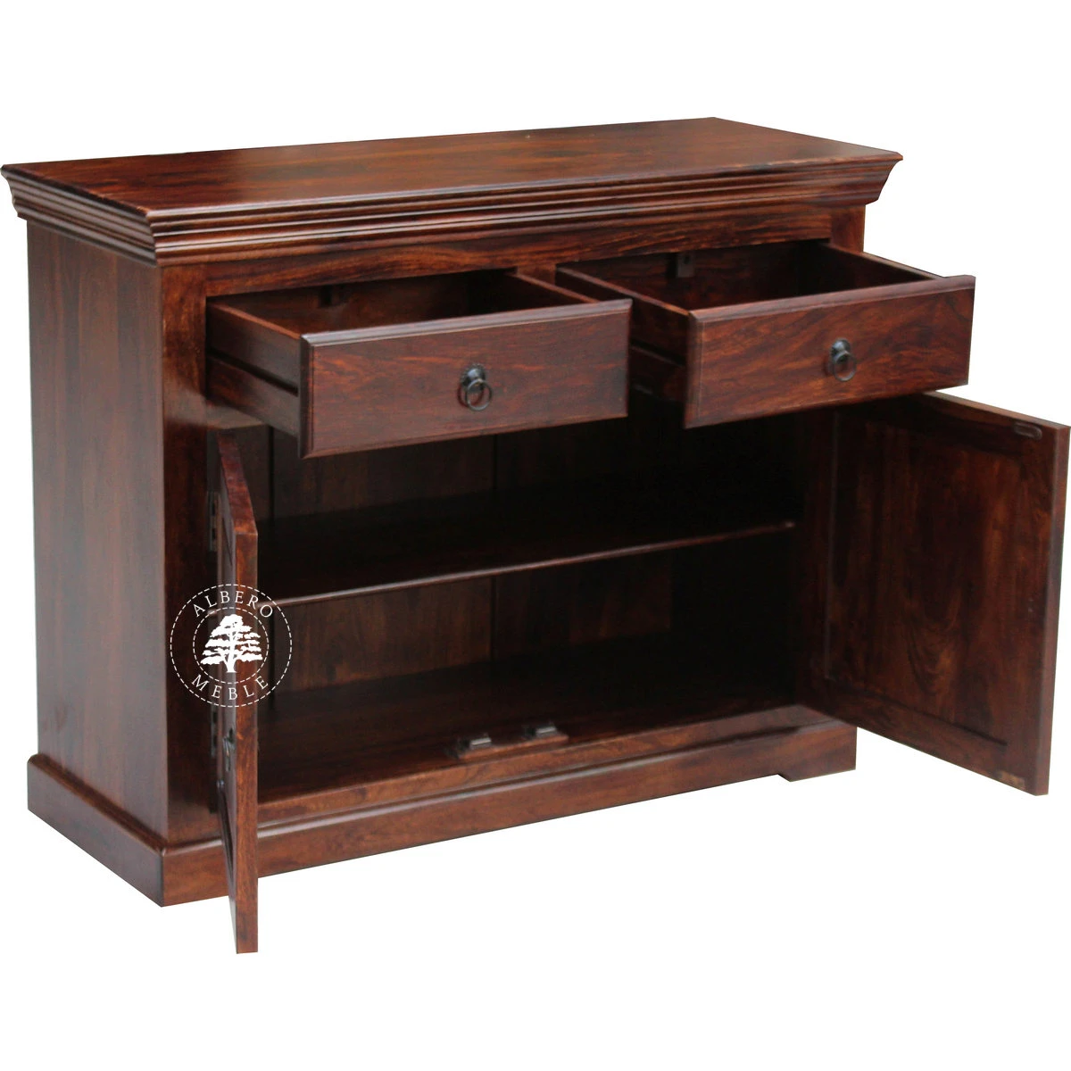 Tradycyjna komoda drewniana dwudrzwiowa