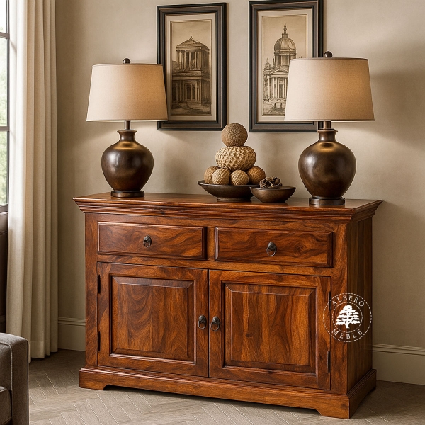 Tradycyjna komoda drewniana dwudrzwiowa