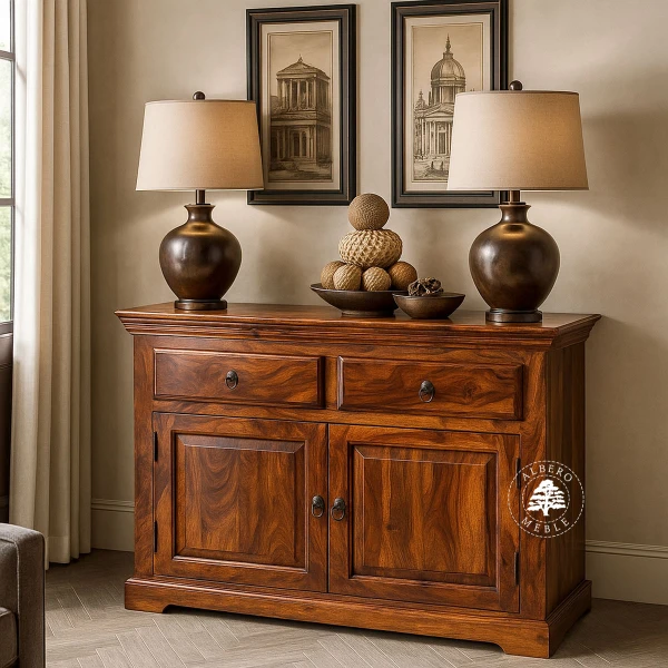 Tradycyjna komoda drewniana dwudrzwiowa