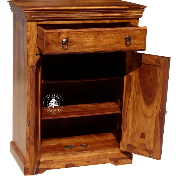 Stylowa komoda z drzwiczkami z naturalnego drewna