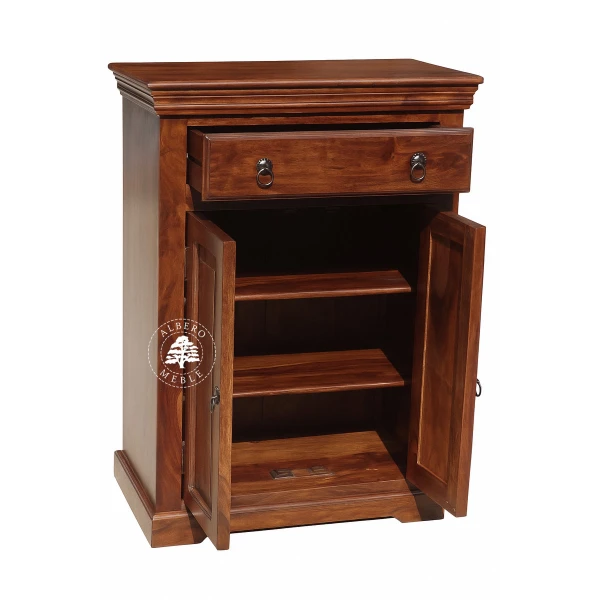 Stylowa komoda z drzwiczkami z naturalnego drewna