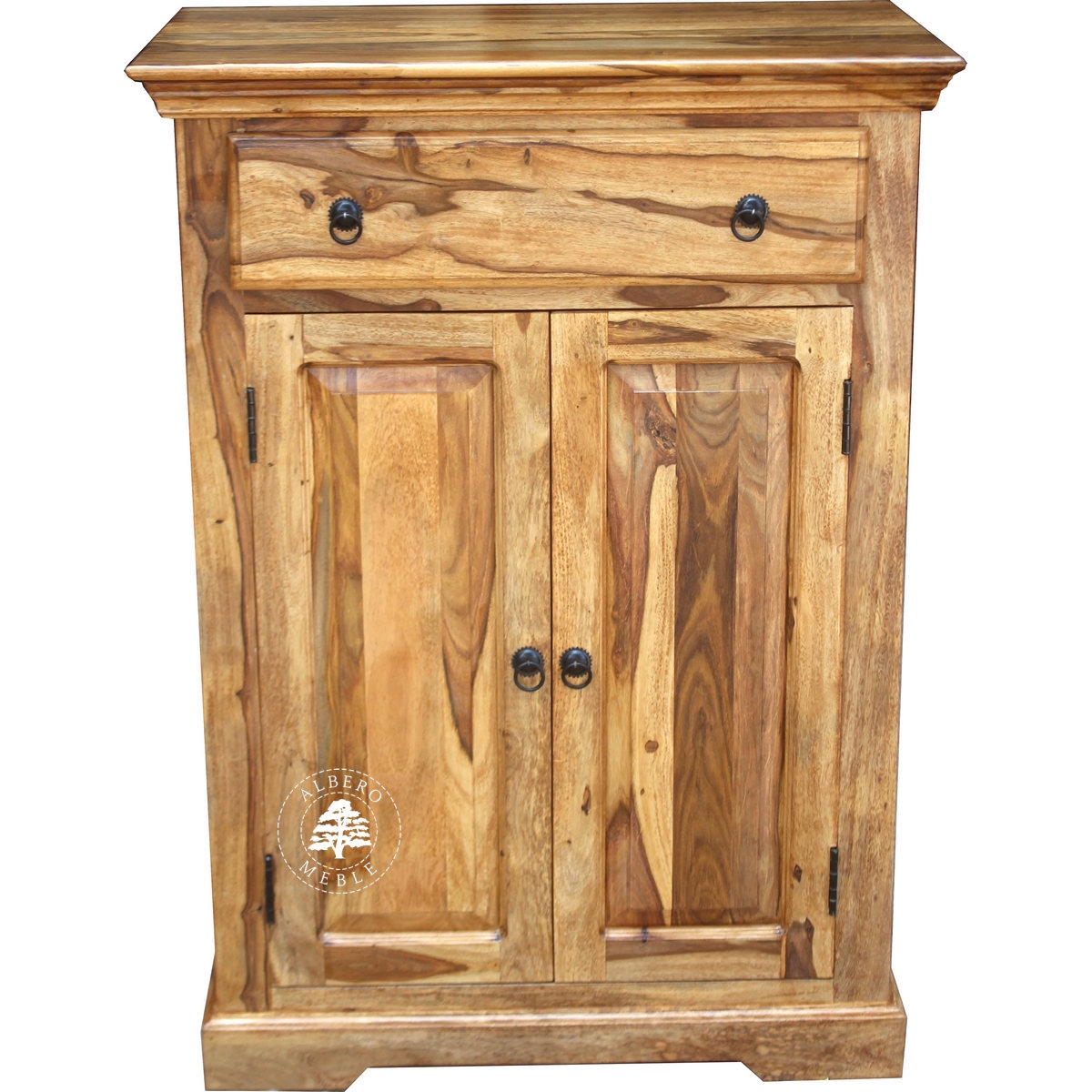 Stylowa komoda z drzwiczkami z naturalnego drewna