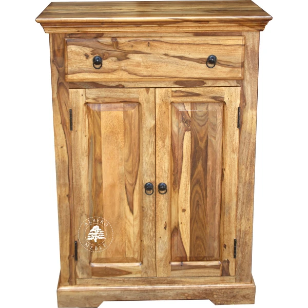 Stylowa komoda z drzwiczkami z naturalnego drewna