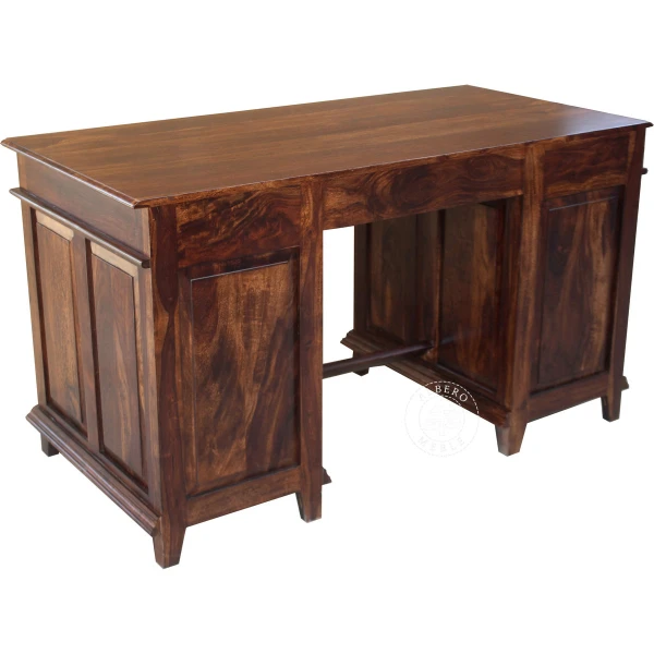 Stylowe duże biurko do gabinetu wykonane z drewna litego pa