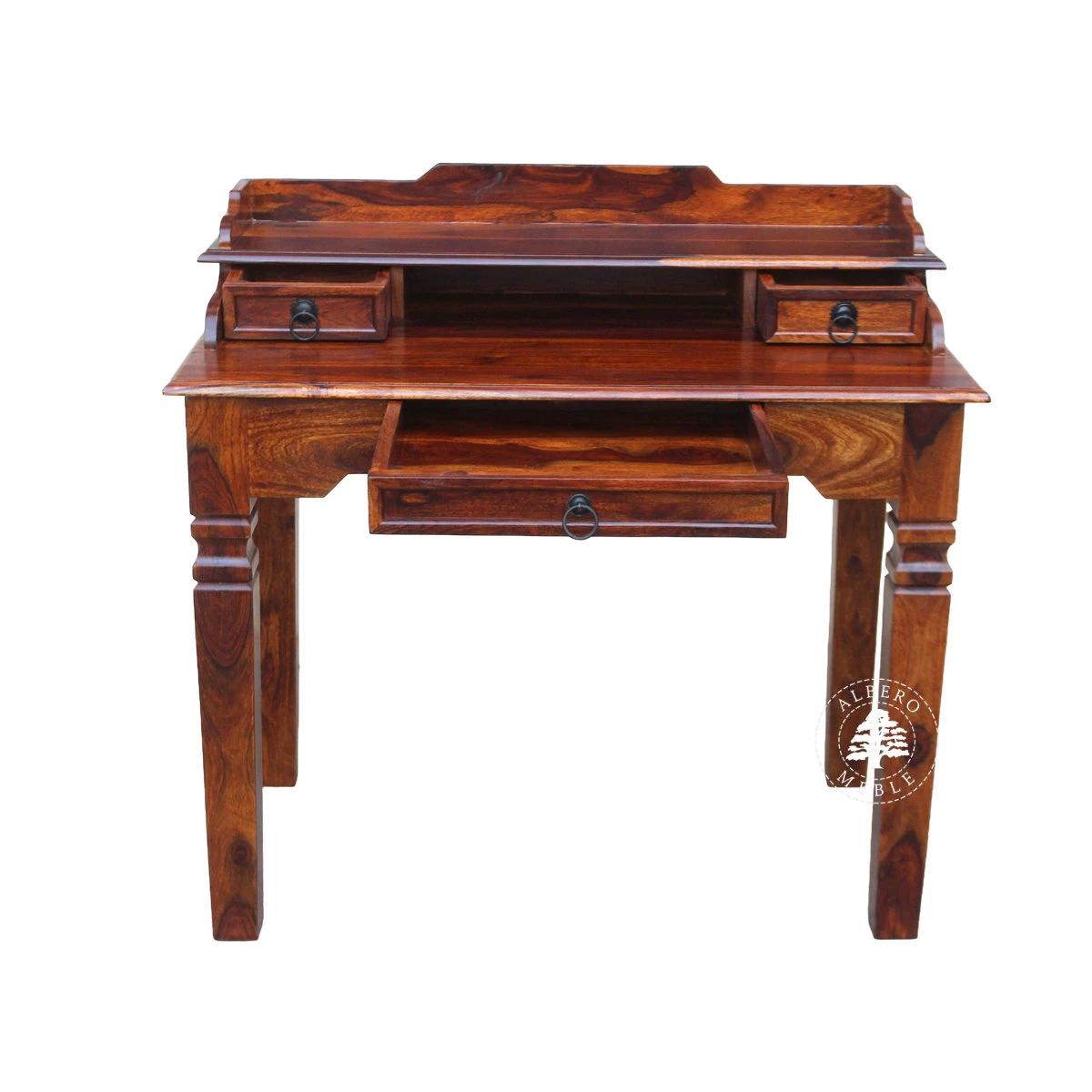 Stylowy sekretarzyk z drewna litego palisander indyjski