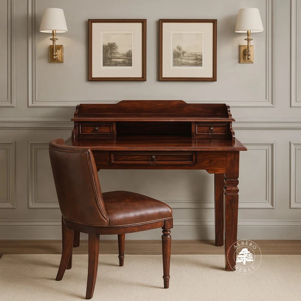 Stylowy sekretarzyk z drewna litego palisander indyjski