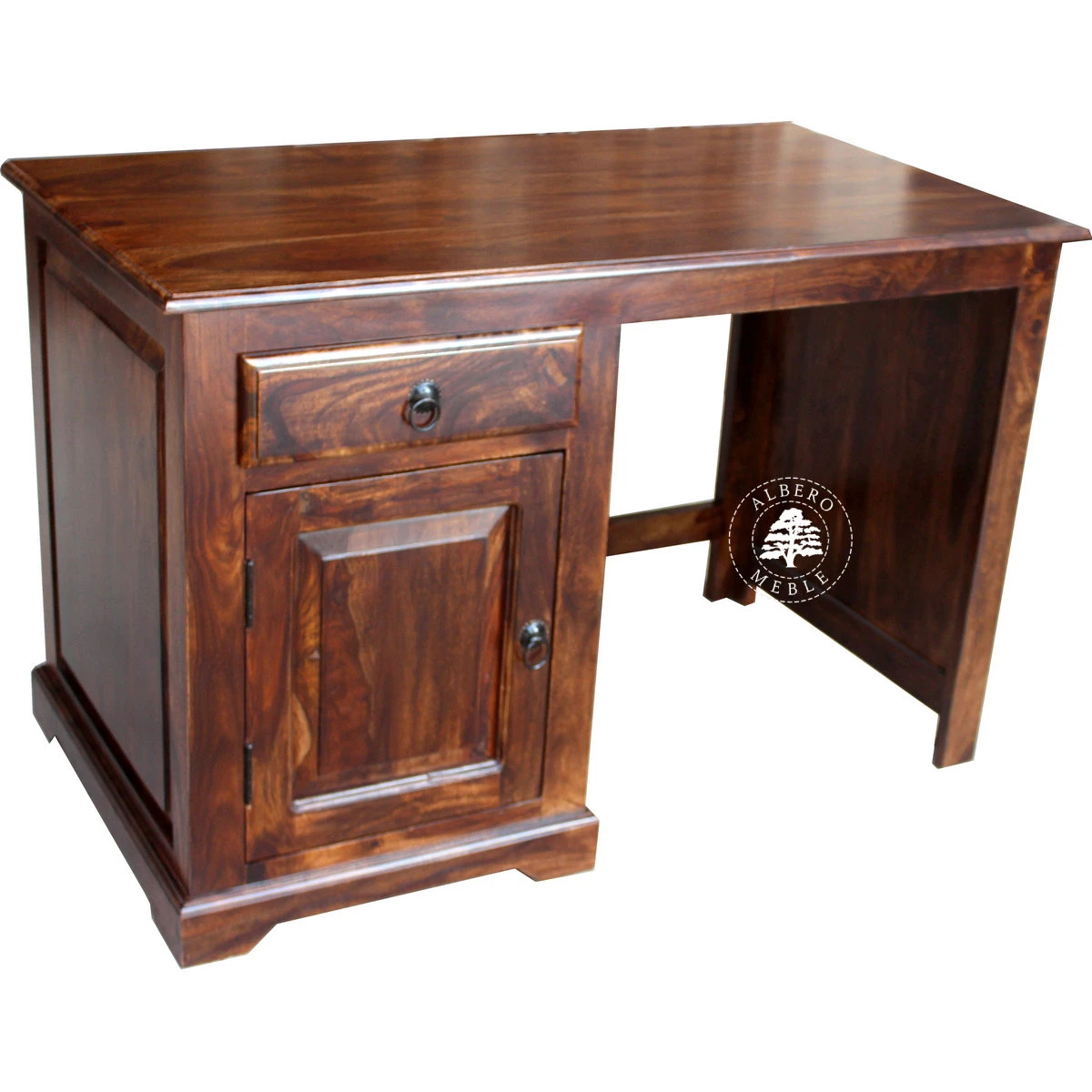 Kolonialne biurko z litego drewna palisander