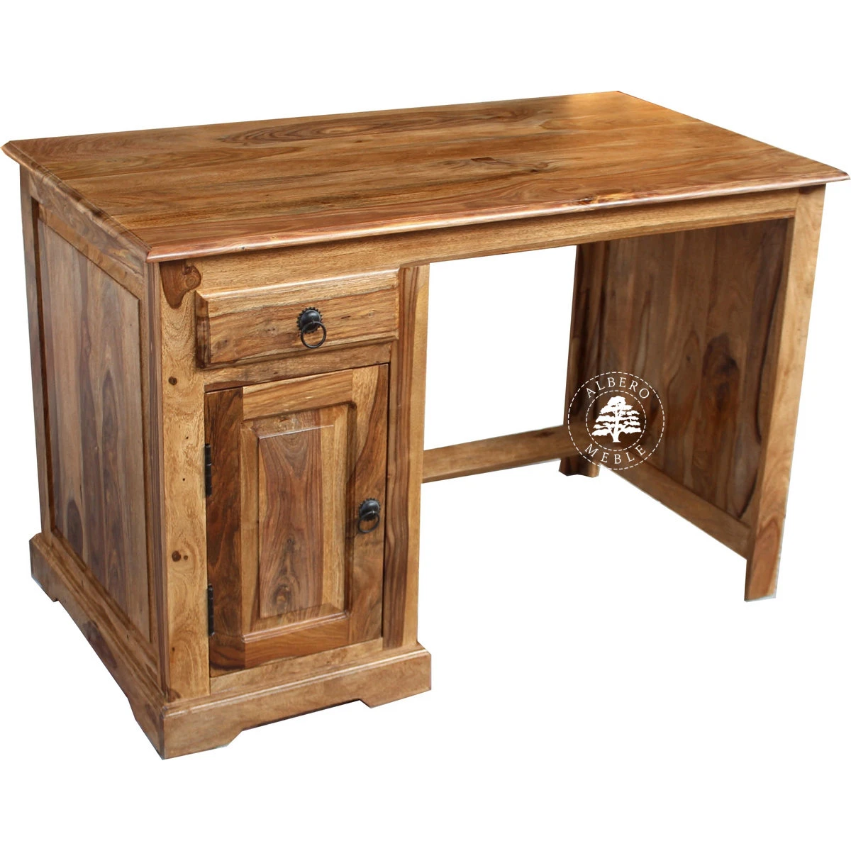 Kolonialne biurko z litego drewna palisander