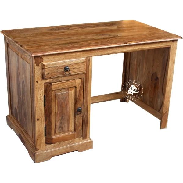 Kolonialne biurko z litego drewna palisander