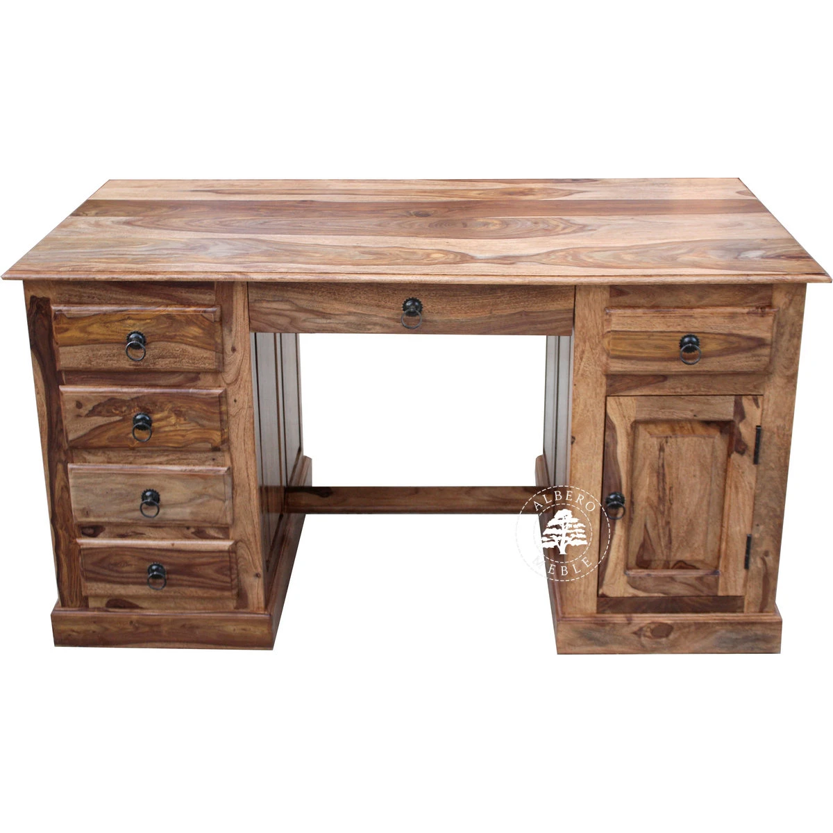 Duże biurko gabinetowe z drewna litego palisander