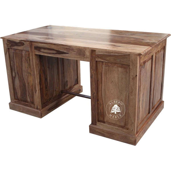 Duże biurko gabinetowe z drewna litego palisander